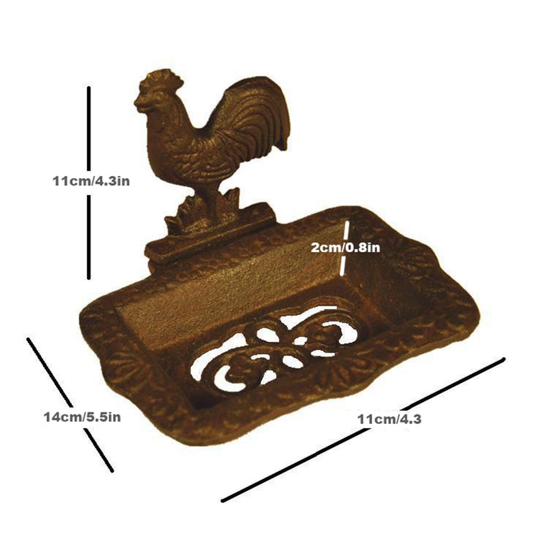 GWARE- Cast Iron Soap Dish- Antique Style- Sturdy And Durable-Rooster Decoration- For Bathroom | Powder Room | Kitchen 1 Pcs - NewNest Australia