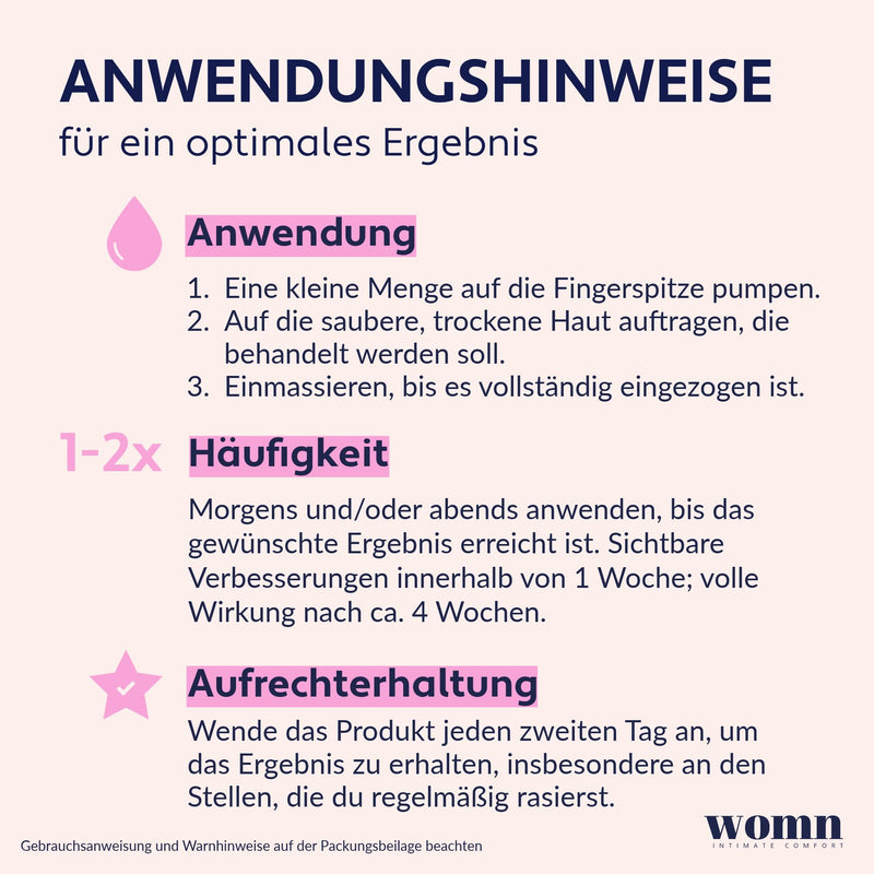 womn Intimate Comfort INGROWN HAIR SERUM - Serum against ingrown hairs, razor bumps & skin discoloration, 50 ml - NewNest Australia