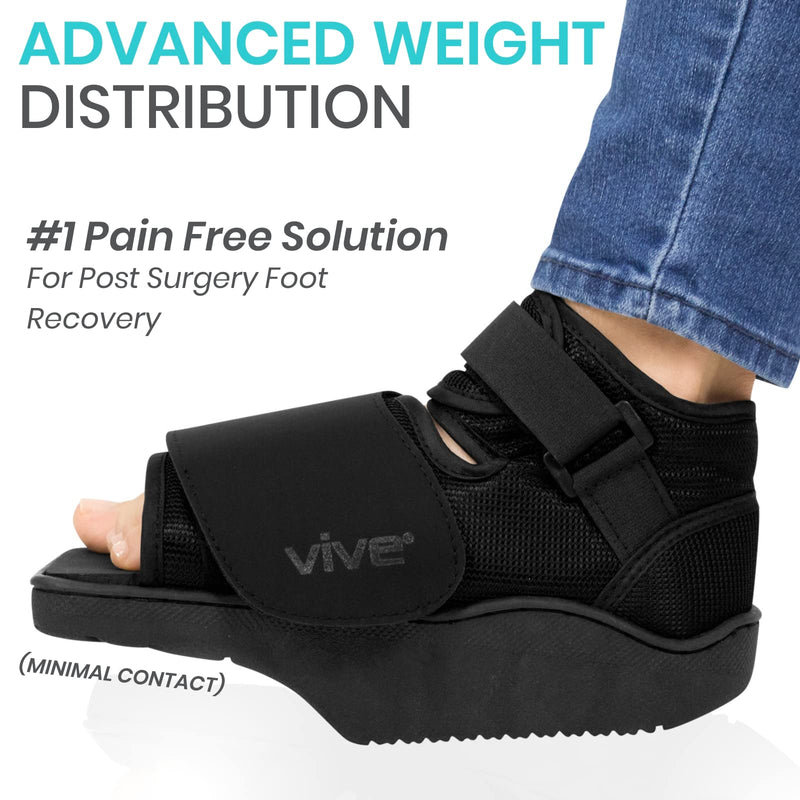 Vive Offloading Post-Op Shoe - Forefront Wedge Boot for Broken Toe Injury - Non Weight Bearing Medical Recovery for Foot Surgery (Medium) Medium - NewNest Australia