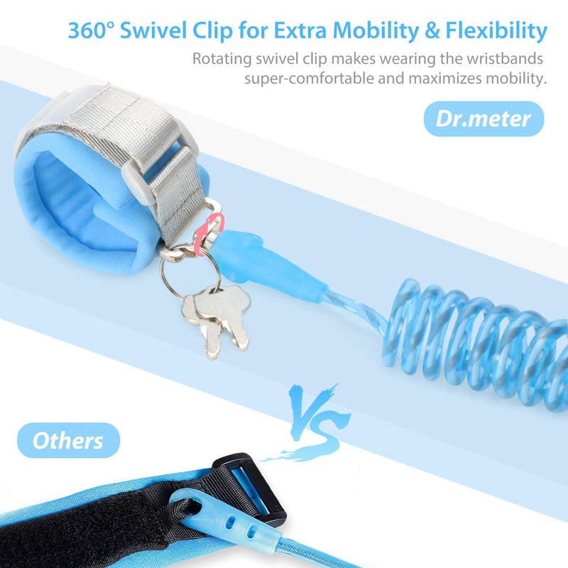 Toddler Leash, Dr.meter Anti Lost Wrist Link Secure Walking Harness with Key Lock for Kids Baby, 2.5M / 8.2ft Safety Wristband Rope - NewNest Australia