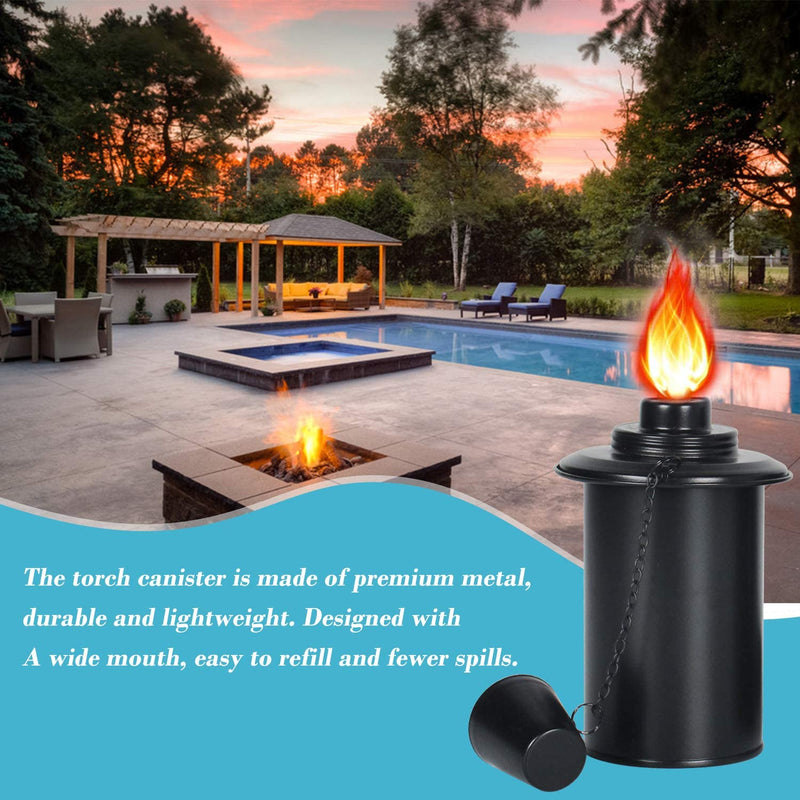 DIKAIDA 4 Pack Light Torch Replacement Canisters 12 oz, Refillable Light Torch Canister for Outside, Outdoor Torch Canister with Wicks and Covers, Light Torch Replacement Fuel Cans - NewNest Australia