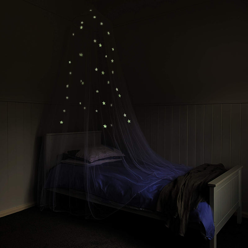 NewNest Australia - Zeke and Zoey Kids Hanging Bed Canopy for Girls Bed or Boys with Glow in The Dark Stars, The Bed Netting Stars Will Light up Your Child’s own Galaxy. Ideal Bedroom Decorative Tent 