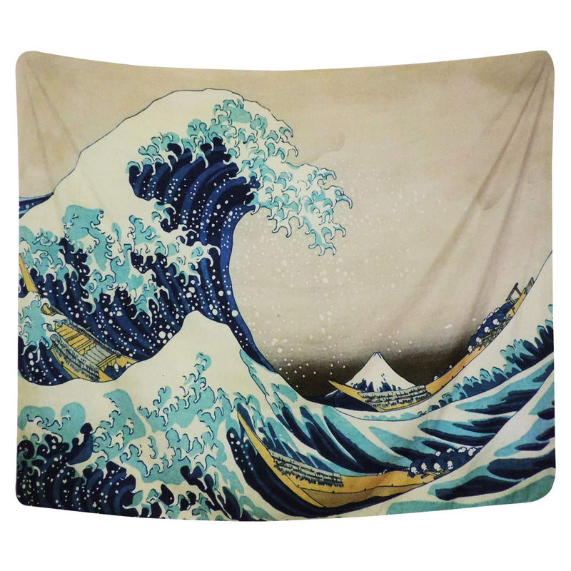 NewNest Australia - Martine Mall Tapestry Wall Tapestry Wall Hanging Tapestries The Great Wave Off Kanagawa Katsushika Hokusai Thirty-six Views Mount Fuji Tapestry Wall Art (The Great Wave Off Kanagawa, 59" x 82") 59.1" x 82.7" 