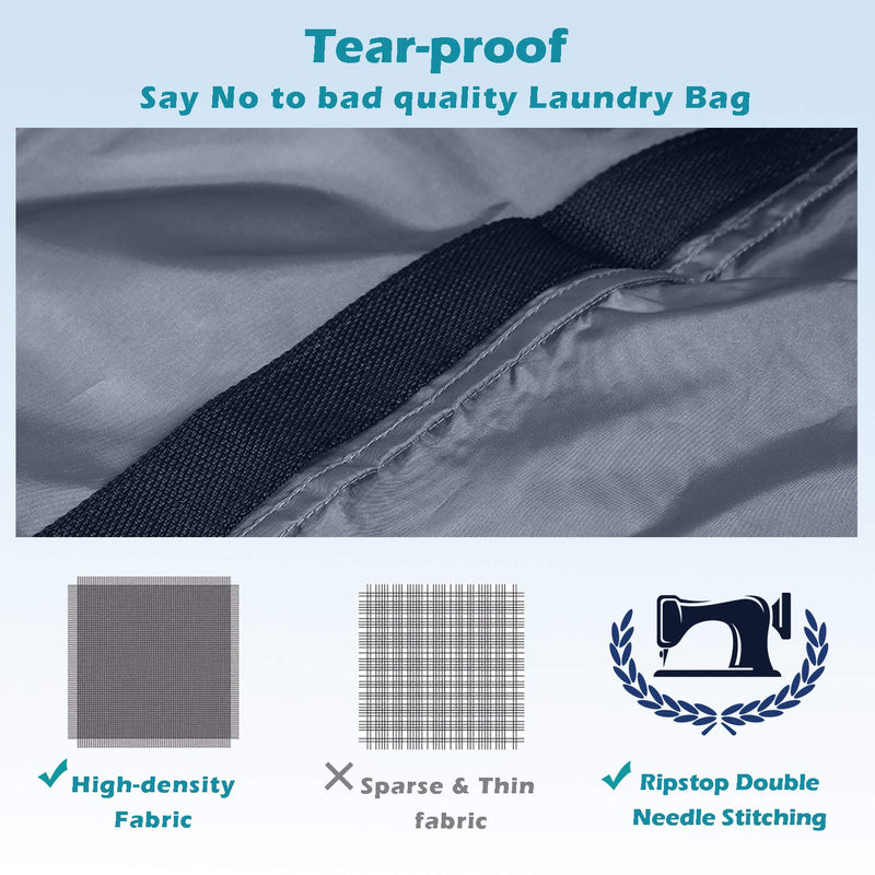 NewNest Australia - Coomee Heavy Duty Laundry Bag with Straps 2 Pack 28" X 41" Extra Large Laundry Bags for College Students, Rip-Stop Drawstring Laundry Bag for Travel, Dorm, Laundromat, Apartment, Laundry Basket Hamper 