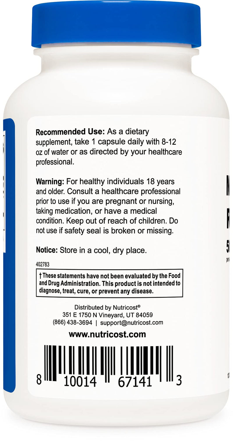 Nutricost Marshmallow Root 500mg, 120 Vegetarian Capsules - Gluten Free & Non-GMO - NewNest Australia