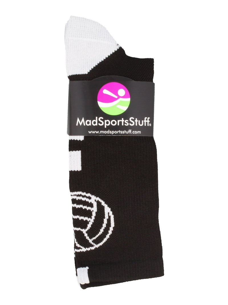 MadSportsStuff Volleyball Socks for Girls, Women & Teens in Crew Length Black/White Large - NewNest Australia