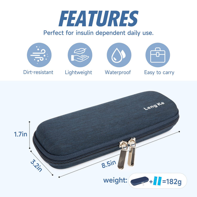 YOUSHARES Insulin Cooler Bag for Diabetes Medication - Practical Travel Bag for Insulin Pen, Syringes & Accessories (Navy Blue) Navy Blue - NewNest Australia
