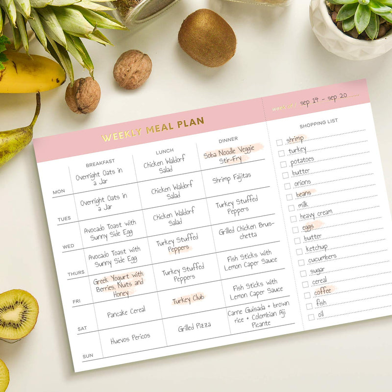Sweetzer & Orange Weekly Meal Planner and Grocery List Magnetic Notepad. Pink 10x7” Meal Planning Pad with Tear Off Shopping List. Plan Weekly Menu Food for Weight Loss or Dinner List for Family! - NewNest Australia