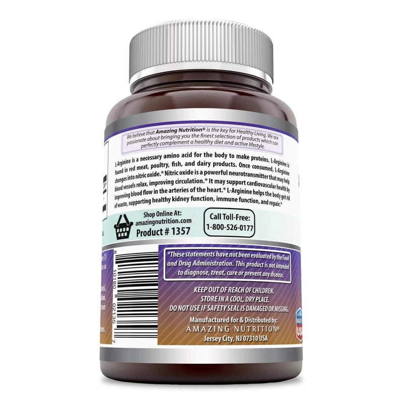 Amazing Formulas L Arginine 500mg Supplement - Best Amino Acid Arginine HCL Supplements for Women & Man - Promotes Circulation and Supports Cardiovascular Health - 250 Capsules 250 Count (Pack of 1) - NewNest Australia