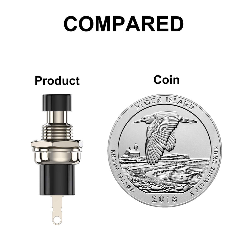 DIYhz Momentary Push Button Switch, 1A 250V AC SPST Mini Pushbutton Switches with Wire Normal Closed(NC) Black Cap - 10pcs NC - NewNest Australia