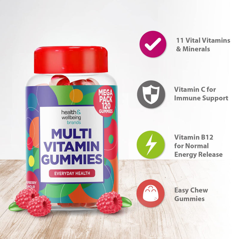 Chewable Multivitamin Gummies with 11 Vital Vitamins & Minerals - Vitamin D, Zinc, Vitamin C + B - Health + Immune Support - Raspberry Flavour Adult Gummy - 4 Months Supply by Club Vits 120 Count (Pack of 4) - NewNest Australia
