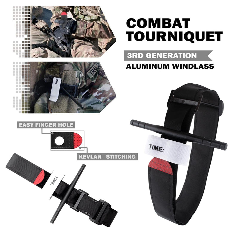 AYNKH Tactical Tourniquet, Portable Hemostatic Bandage, Emergency Medical One-Handed Operated First Aid Equipment for Camping Hiking Mountaineering Outdoor Sports - NewNest Australia