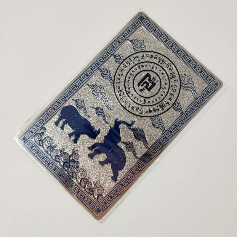 NewNest Australia - Feng Shui Blue Rhino Elephant Anti Burglary Talisman Card 