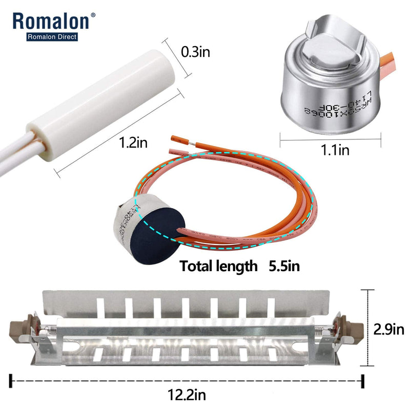 WR51X10055 Refrigerator Defrost Heater Kit,WR55X10025 Temperature Sensor,WR50X10068 High Limit Thermostat Compatible With General Electric By Romalon - NewNest Australia