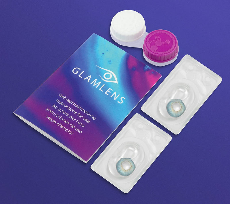 Glamlens Blue Colored Contact Lenses Fresh Blue Very Strong Opaque Silicone Comfort Novelty + Container ‚ 1 Pair (2 Pieces) ‚ Dia 14.50 ‚ No Prescription 0.00 Dioptres - NewNest Australia