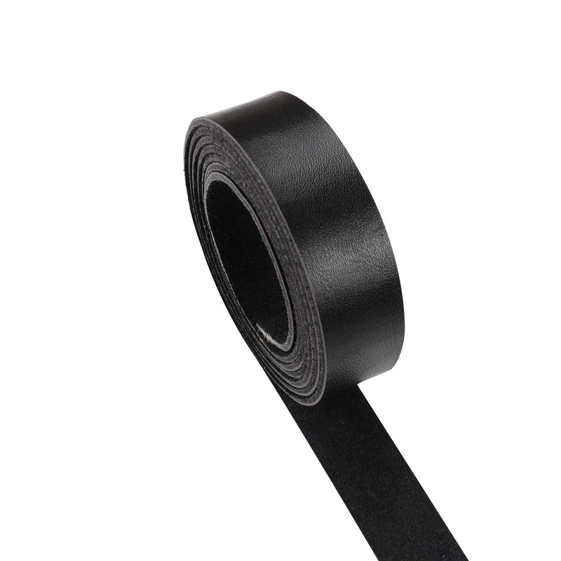 Picheng Black Leather Strap 1 Inch Wide 72 Inches Long, Leather Belt Strips Very Suitable for Pet Collars, Traction Ropes,Belts, Keychains, Leather Watch Straps DIY Craft Projects (Black) - NewNest Australia