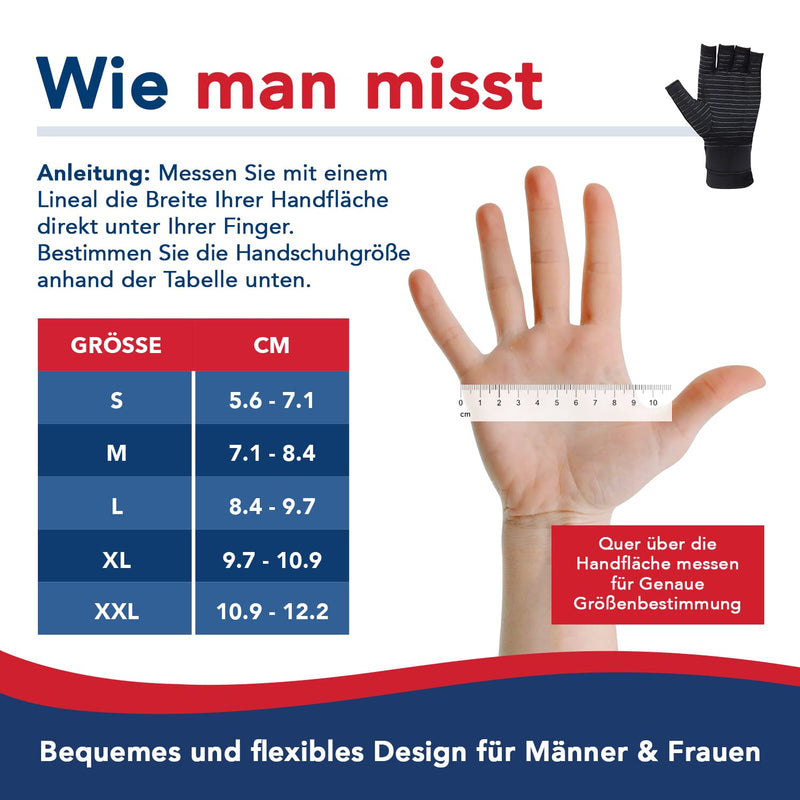 Designed By Doctors Osteoarthritis Gloves With Copper Compression Gloves For Women And Men Arthritis Gloves / Fingerless Gloves For Pain Relief And Warmth [Black, L] - NewNest Australia