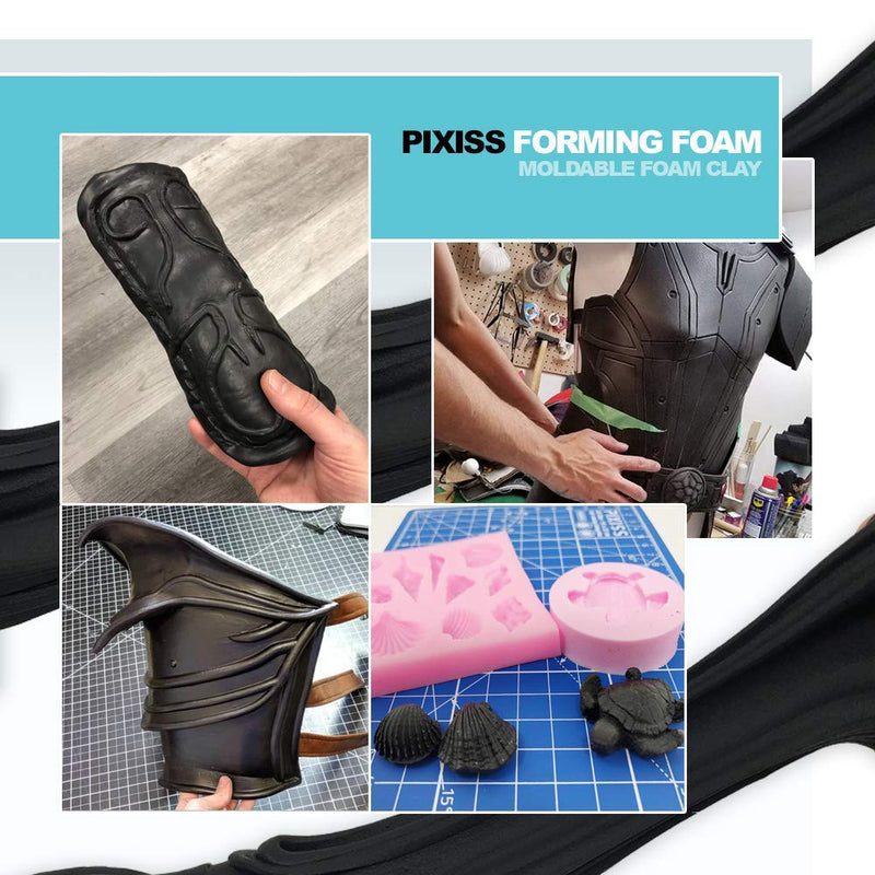Foam Clay Moldable Cosplay Air Dry by Pixiss (300 Gram Black) – High Density and Perfect for Intricate Designs | Air Dry to Perfection | Great for Cutting with Knife or Rotary Tool, Sanding or Shaping - NewNest Australia