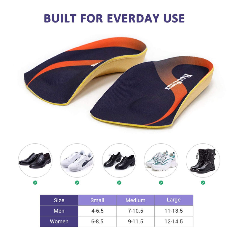 Orthotic Inserts 3/4 Length, Plantar Fasciitis Insoles with Metatarsal Pads Heel Cushion for Men and Women, High Arch Support Shoe Inserts for Flat Feet, Overpronation, Walking Running Medium (6-9.5 UK) - NewNest Australia