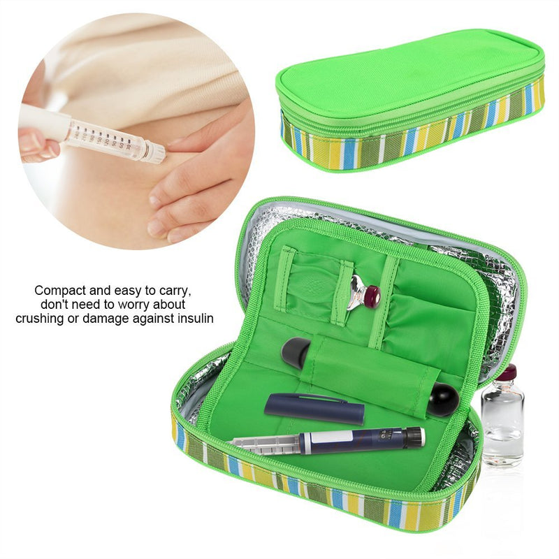 Zerodis Diabetic Bag Diabetic Insulin Cooler Carrying Case Bags Organizer Medical Insulated Cooling Travel Box (Green) - NewNest Australia