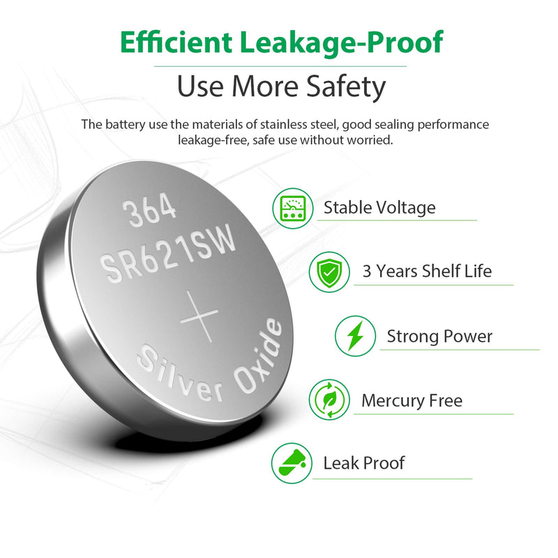 LiCB 20 Pack SR621SW 364 164 363 AG1 Battery 1.5V Button Cell Watch Batteries - NewNest Australia