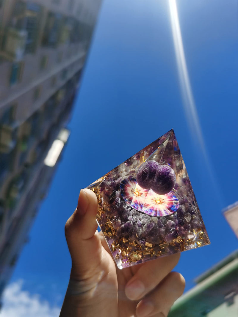 ycyingcheng Crystal Positive Energy Generator Orgonite Pyramid Protection Pyramid Energy Crysta Protection Crystal and Stone Pyramid Energy Generator for Home Decor Indoor S - NewNest Australia