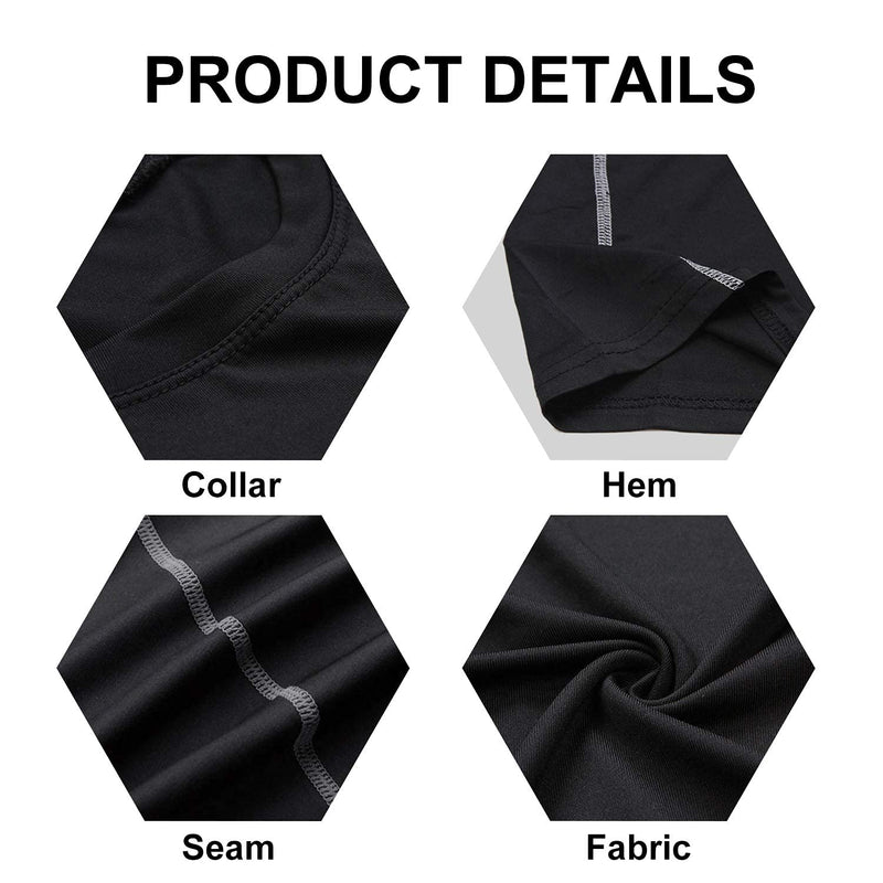 Youth Boys Girls Compression Tank Tops Athletic Sleeveless Shirt Undershirts Workout Base Layer Vest 3 Pack-black*3 12 - NewNest Australia