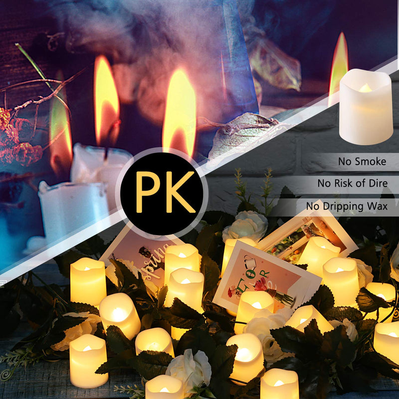SHYMERY Flameless Votive Candles,Flameless Flickering Electric Fake Candle,24 Pack Battery Operated LED Tea Lights in Warm White for Wedding,Table,Festival Celebration,Halloween,Christmas Decorations - NewNest Australia