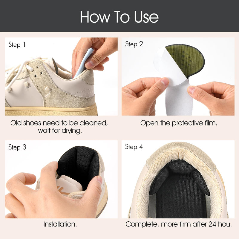 Sponge Heel Pads Pack of 4 Self-Adhesive Mesh Heel Pads Heel Spur Insoles for Boots Loose Shoes Too Large Reusable Heel Protector Shoe Insoles Improves the Fit of the Shoe - NewNest Australia