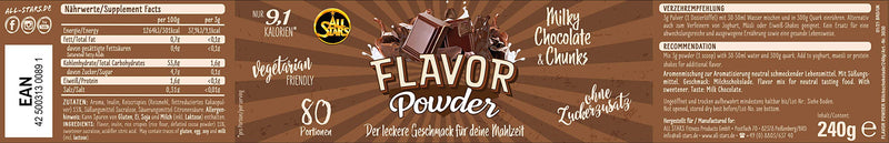 All Stars Flavor Powder Flavor Powder, Milky Chocolate & Chunks, Pack of 1 (1 x 240 g) 240 g (Pack of 1) - NewNest Australia