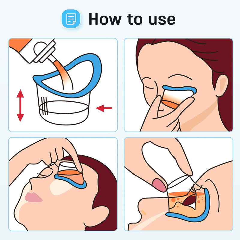 AXLOFO® Eye Wash Cup, Eye Wash Bath Kit (Eye Drop Guide/Wash Cup), Silicone Eye Cup for Effective Eye Cleansing, Soothing Tired Eyes (Blue-1) (Blue-1) Blue-1 - NewNest Australia