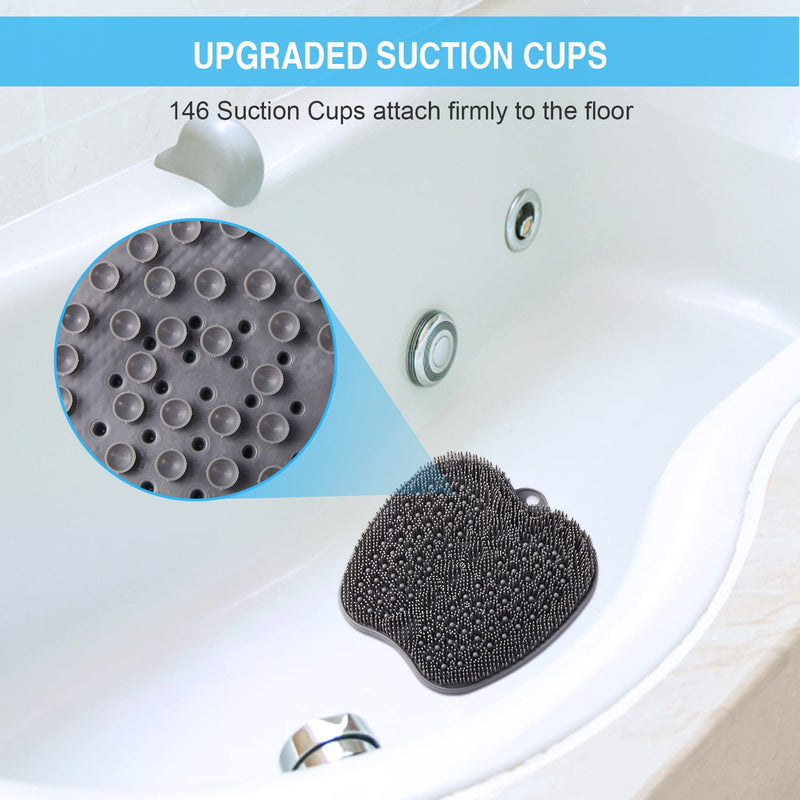 HONYIN Larger Shower Foot Scrubber, Foot Cleaner Massager Mat with Non-Slip Suction Cups - Cleans, Exfoliation, Massages Your Feet Without Bending, Foot Circulation & Relieve Tired Feet Gray - NewNest Australia