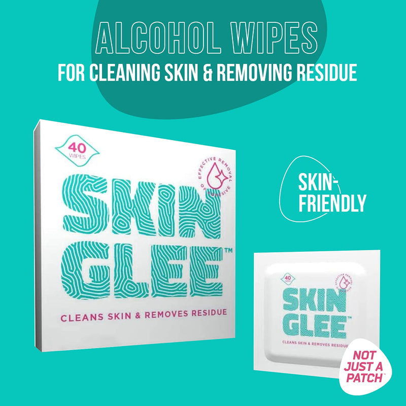 Not Just a Patch Skin Glee, Pre-CGM Patch Cleaning Wipes, Skin Cleansing Adhesive Remover Wipes with Alcohol, 40 wipes pack Skin Glee Remover - NewNest Australia