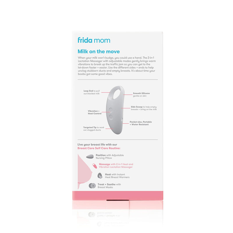 Frida Mom 2-in-1 Lactation Massager - Multiple Modes of Heat + Vibration for Clogged Milk Ducts, Increase Milk Flow, Breast Engorgement - USB Cord Included - NewNest Australia