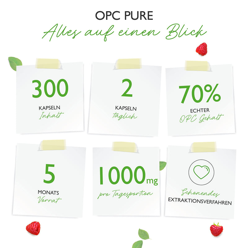 OPC grape seed extract - 300 capsules - 1000mg extract with 700mg OPC - Highest OPC content according to HPLC - Laboratory tested OPC from European grapes - Vegan - High dosage - NewNest Australia