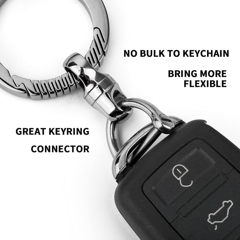 TISUR Swivel Key Rings for Keychains, 360°Rotatable Key Chain Rings for Keys, DIY Crafts Jewelry Making Connector Project Accessories (Polished-2 Pack) Polished-2 Pack - NewNest Australia