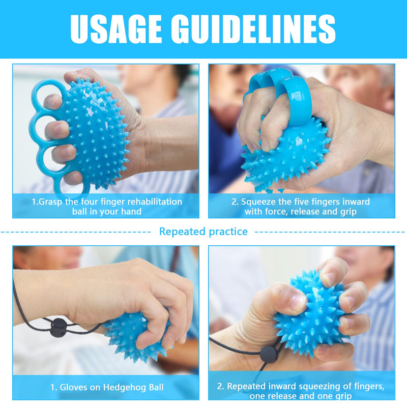 Adnewx Hand Trainer Finger Trainer Ball, Set Of 2 Hedgehog Ball, Soft Rubber Kneading Ball For Hands Therapy, Osteoarthritis, Finger Training, Relieves Stress, Anxiety Relief - NewNest Australia