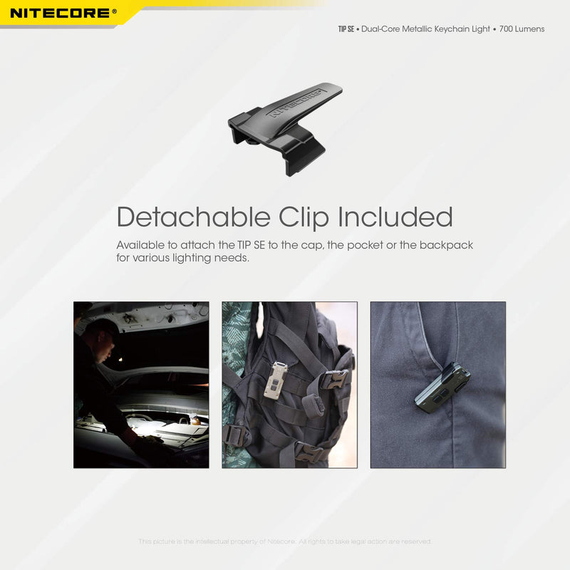 Nitecore Tip SE Black 700 Lumen USB-C Rechargeable EDC Keychain Flashlight with Lumentac Charging Cable - NewNest Australia