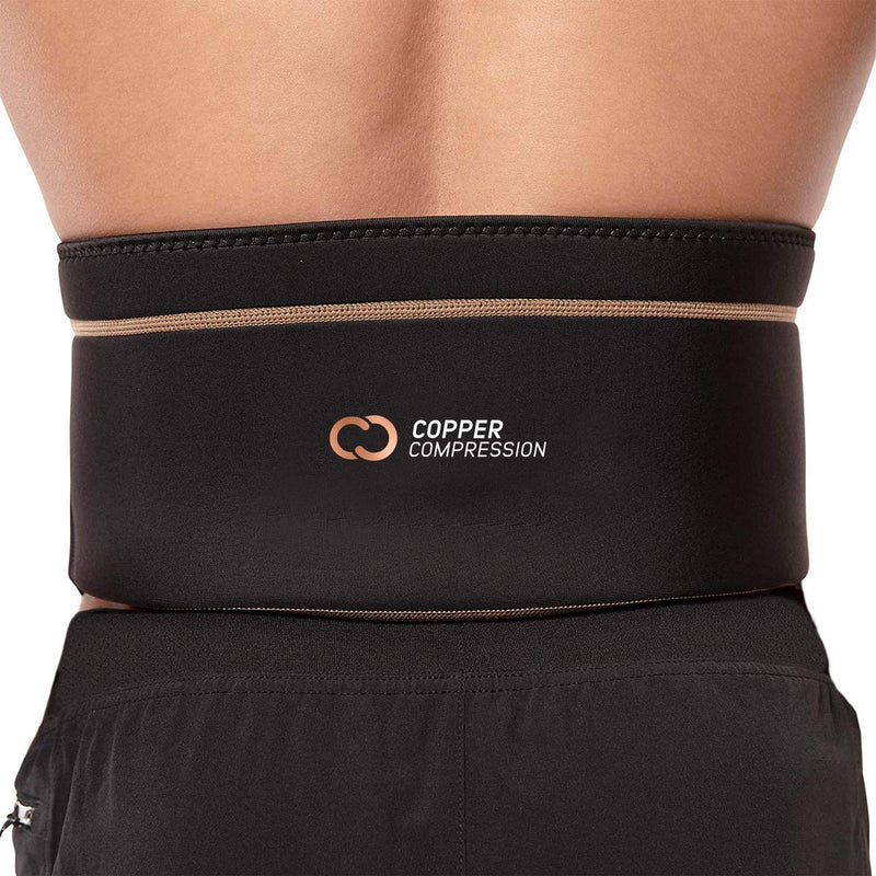 Copper Compression Back Brace - Copper Infused Lower Lumbar Support Belt. Relief for Muscle & Ligament Strain, Arthritis, Osteoporosis, Hernia, Ruptured Disc, Sciatica, Scoliosis - Fits Men & Women Small/Medium (Pack of 1) - NewNest Australia