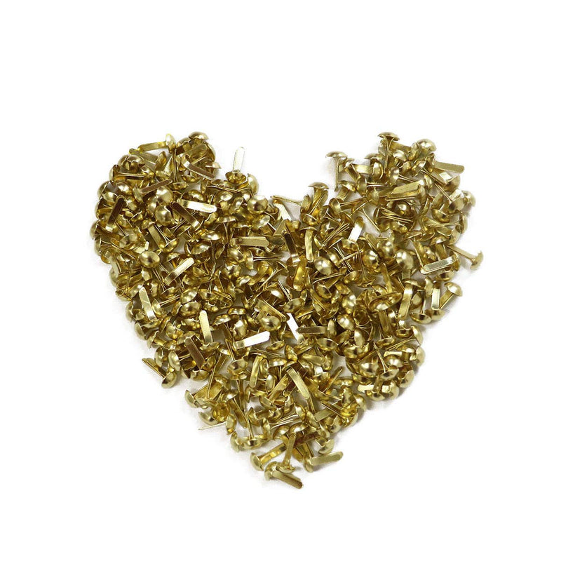 LGEGE 200 Pcs Gold Tone Color Mini Metal Round Brads Craft DIY Paper Fasteners Scrapbooking Decoration Embellishment - NewNest Australia