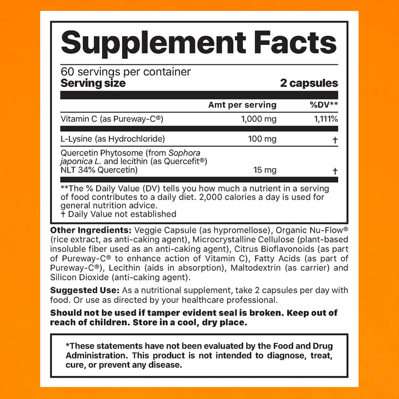 Jigsaw Health Pureway-C Plus with L-Lysine and Quercetin, 120 Capsules - NewNest Australia