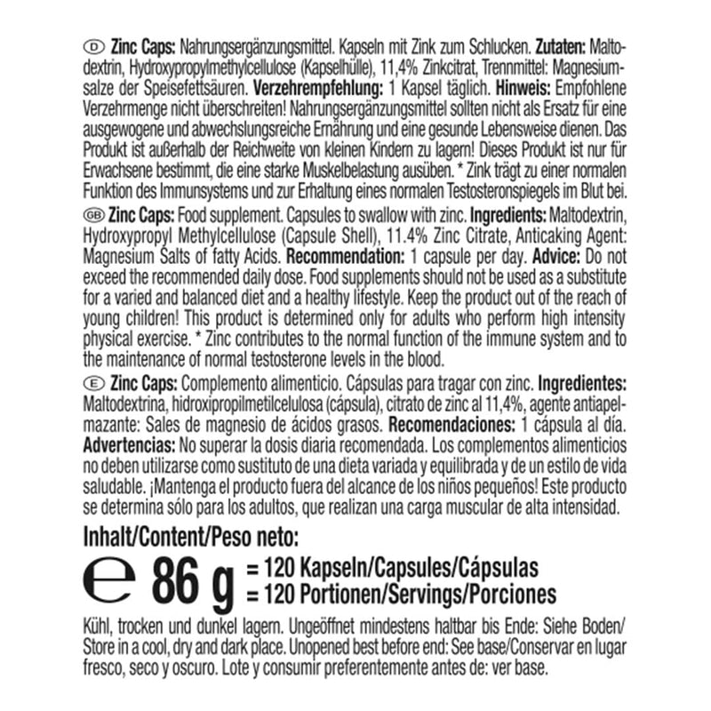 WEIDER Strong Zinc Caps, high dosage, premium quality 25 mg zinc per capsule, 120 capsules, immune system - NewNest Australia