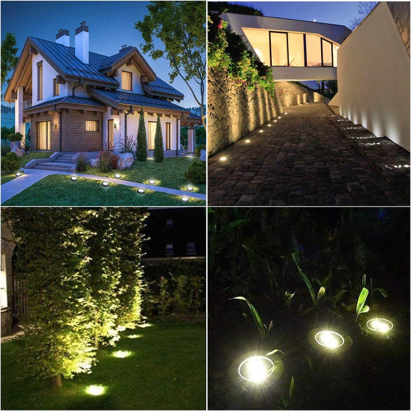 Rayolon Solar Ground Lights, Waterproof Solar Garden Lights, Upgraded Outdoor Garden Waterproof Bright in-Ground Lights, Landscape Lights for Pathway,Yard,Deck,Lawn,Patio,Walkway (4 Pack Warm Light) 4 Pack Warm Light - NewNest Australia