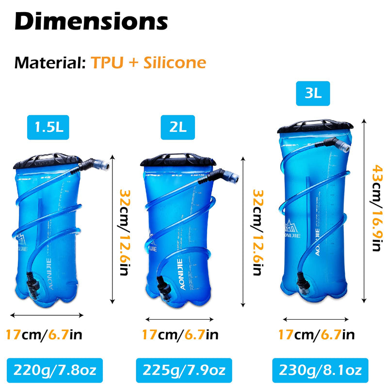 TRIWONDER Hydration Bladder Water Reservoir 1.5L 2L 3L BPA Free for Cycling Hiking Camping Backpack 01# 2L/70oz (TPU) - NewNest Australia