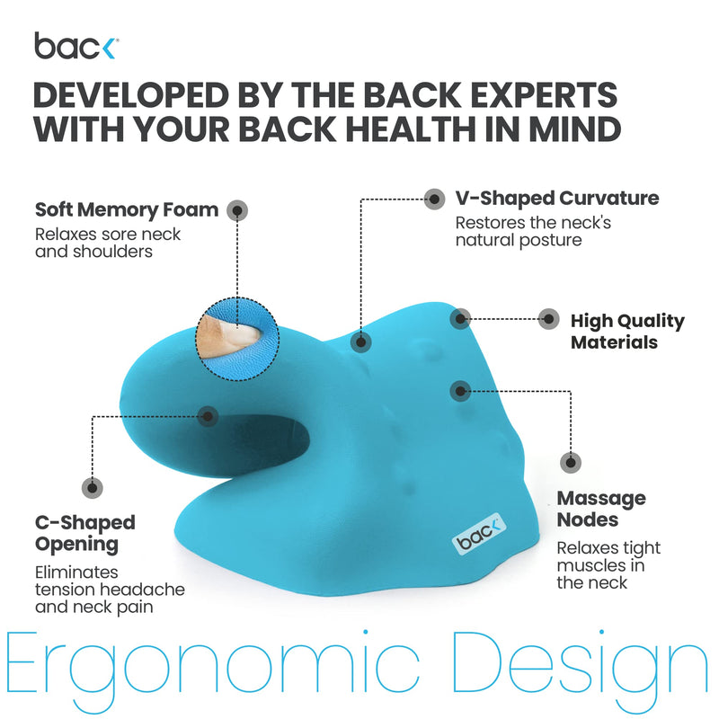 back - Neck Helper Traction Pillow for Pain Relief and Relaxer, Neck Hump and Posture Corrector, Chiropractic Neck Pillow for Pain Relief and Spine Alignment… Blue - NewNest Australia