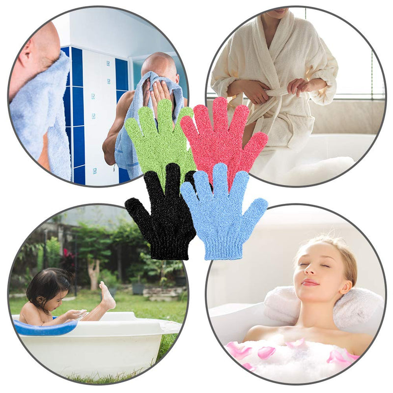 Duufin 14 Pairs Body Scrubbing Gloves 7 Colors Exfoliating Gloves Remove Dead Skin for Adults and Teenagers Color 2 - NewNest Australia