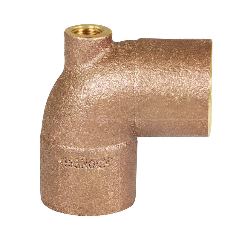 Supply Giant DGDU563I Cast Brass Baseboard Tee Fitting with Solder Cup to Female Thread Connection and Solder Cup Branch, 3/4" x 1/8" x 3/4", Copper 3/4" x 1/8" x 3/4" - NewNest Australia