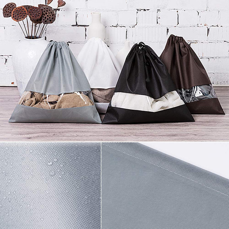 Ibnotuiy 10Pcs Non-Woven Fabric Dustproof Drawstring Bag Handbag Storage Organizer Dust Cover Large Gray - NewNest Australia