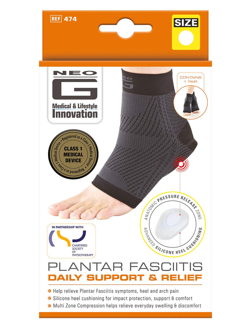 Neo G Plantar Fasciitis Compression Socks – Support for Plantar Fasciitis Symptoms, Heel and Arch Pain, Silicone Heel Cushioning for Everyday Relief – Class 1 Medical Grade – 1 Pair – Medium – Black MEDIUM: 20 - 23 CM / 7.9 - 9.1 IN - NewNest Australia