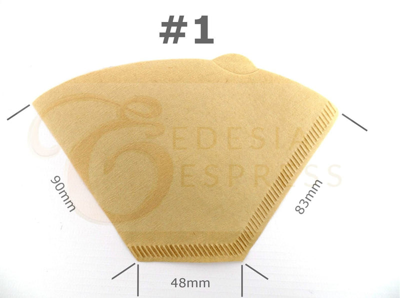 80 Size 1 Coffee Filter Paper Cones, Unbleached by EDESIA ESPRESS - NewNest Australia